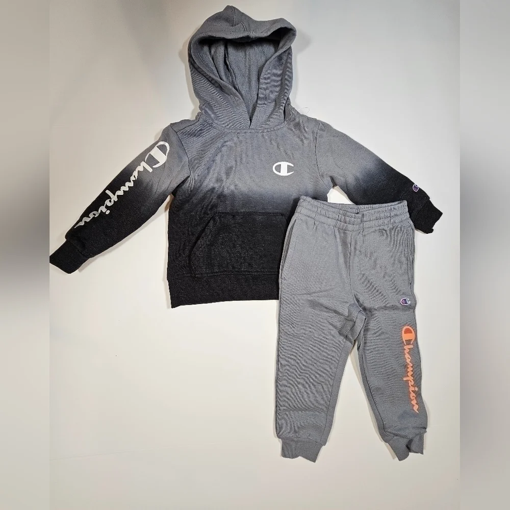Champion 2 Peice Set Hoodie Sweater Elastic Waist Jogger Gray 2T / 3T
